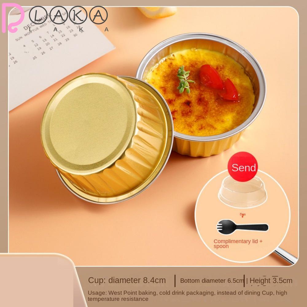 LAKAMIER Set 60 Cốc Lá Nhôm Làm Bánh Cupcake Có Nắp Đậy