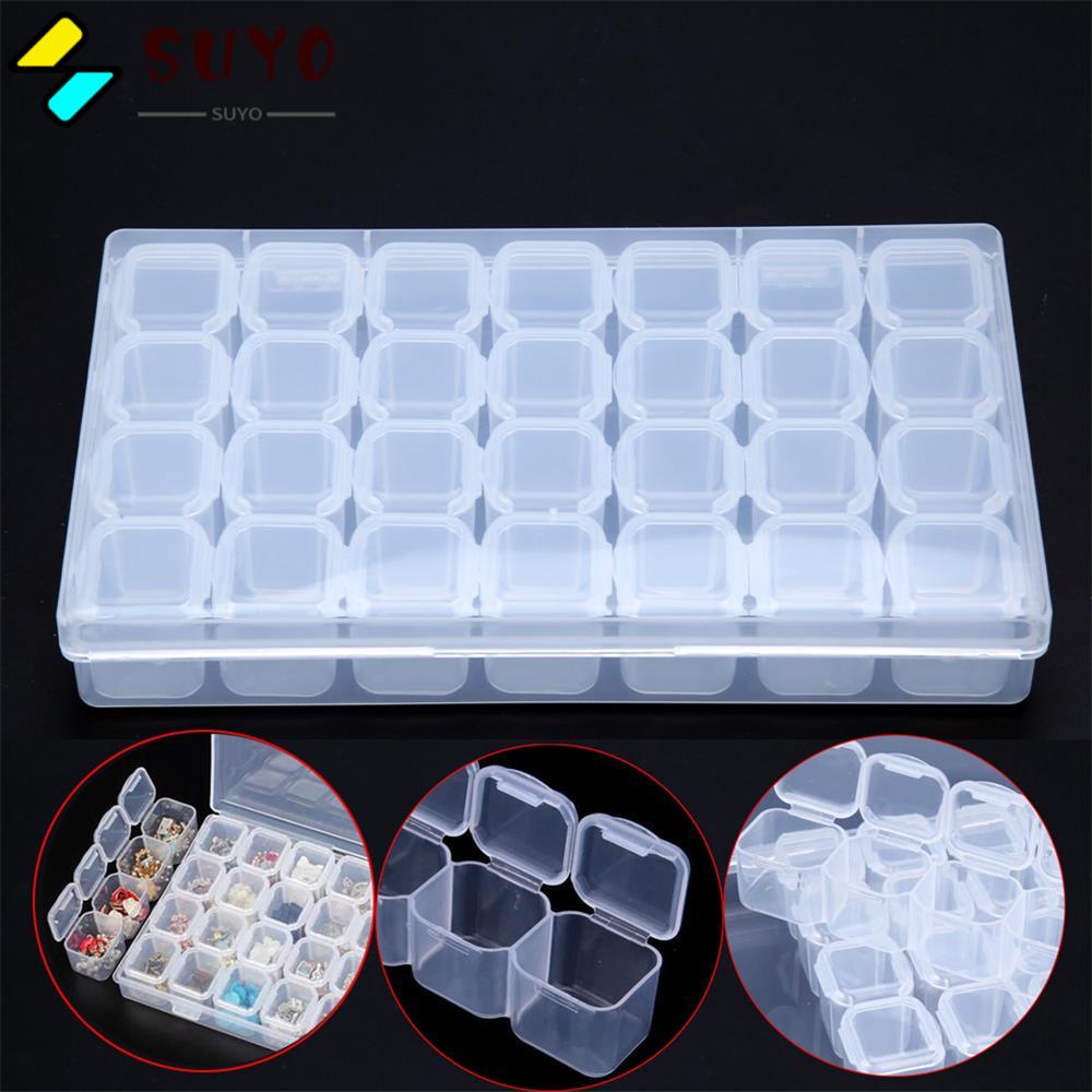 SUYO Hộp Nhựa Trong Suốt Đựng Phụ Kiện Trang Trí Móng Tay Thời Trang