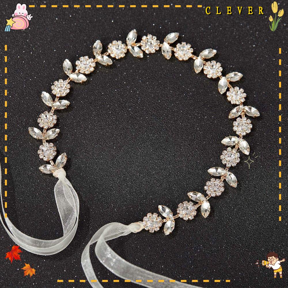 Cài Tóc Hình Lá Đính Đá Pha Lê Cho Cô Dâu