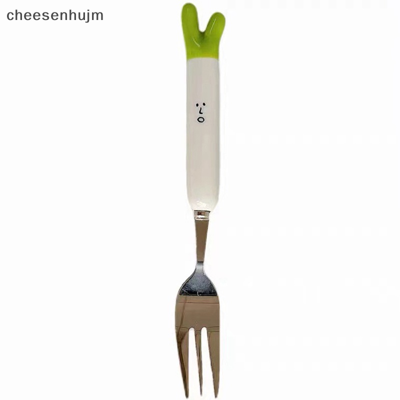 Bộ Muỗng Nĩa Bằng Sứ Hình Hành Tây Hoạt Hình Dễ Thương