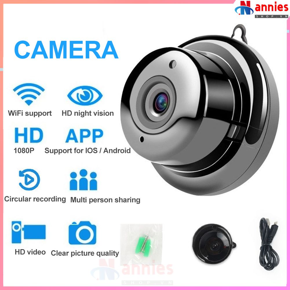 Camera V380 1080p Hd Camera Gia Đình Wifi Gia Đình Giám Sát An Ninh Trực Quan Ban Đêm Hồng Ngoại (annies.shop_vn)