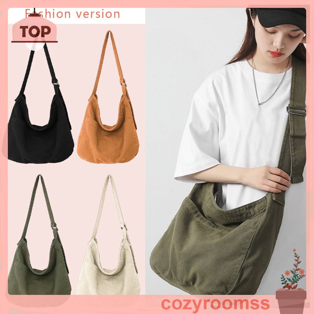 Túi Xách Canvas Thoáng Khí Có Khóa Kéo Thời Trang Cho Nữ
