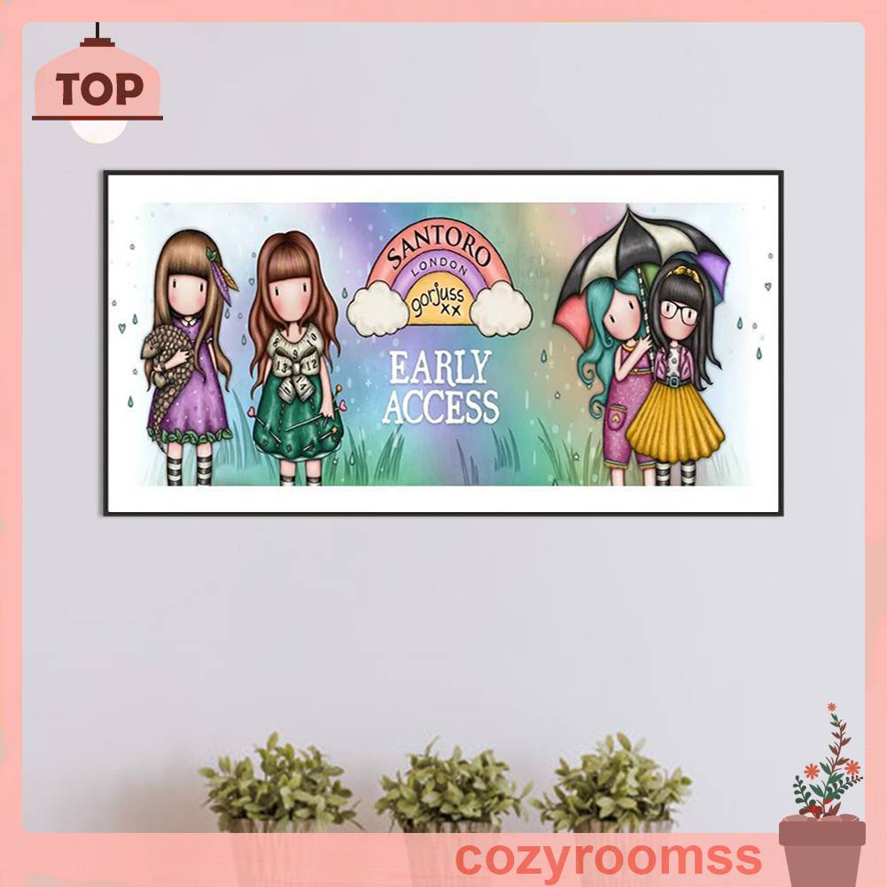 Tranh Đính Đá Kim Cương Toàn Bộ 5D DIY Hình Vẽ Cô Gái Trang Trí Nhà Cửa