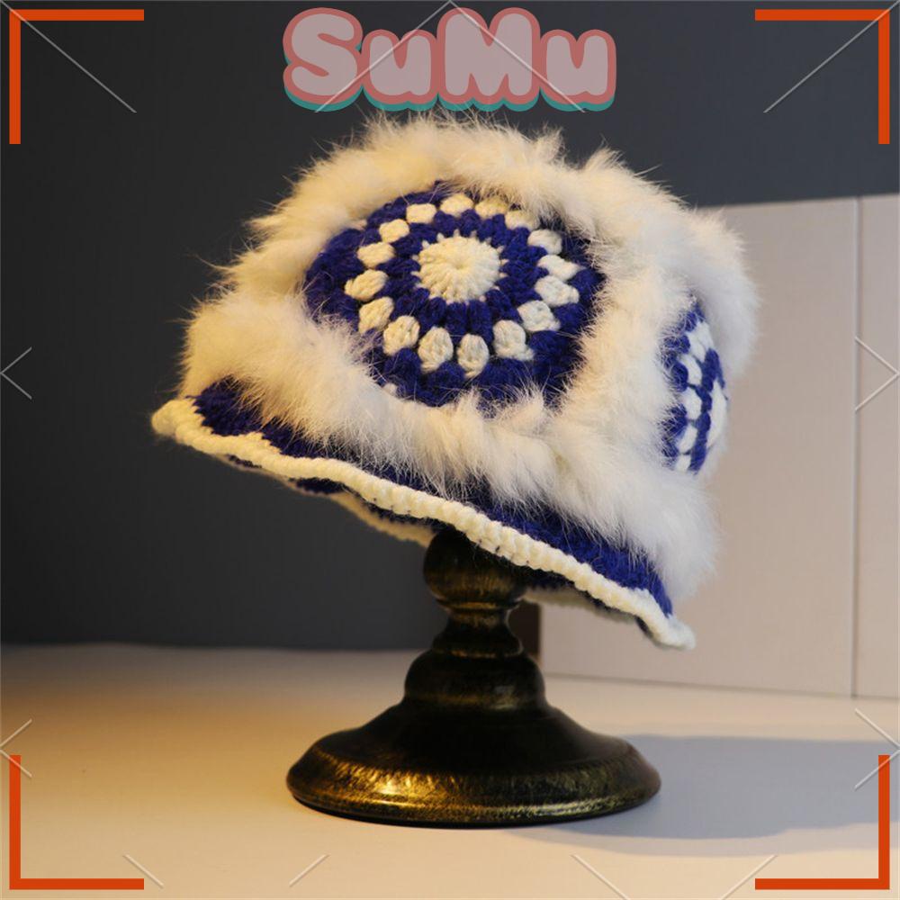 SUMU Mũ Bucket Lông Thỏ Thời Trang Cho Nữ