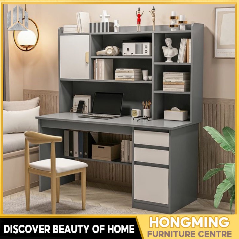Bàn Vi Tính Bàn Làm Việc Văn Phòng Kèm Kệ Sách Kệ Có Hộc Có Kệ + Hộc Bàn Làm Việc, Bàn Làm Việc Thông Minh Liền Kệ Sách Đa Năng Cho Bé