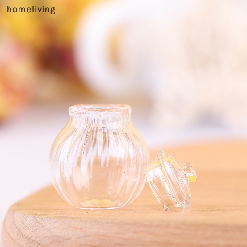 Lọ Thủy Tinh Tròn Mini Đựng Kẹo Trang Trí Nhà Búp Bê Tỉ Lệ 1: 12