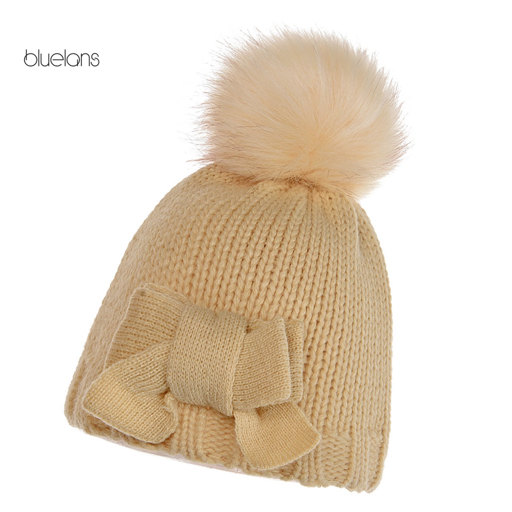 Bộ Găng Tay + Mũ Dệt Kim Màu Trơn Dễ Thương Cho Bé