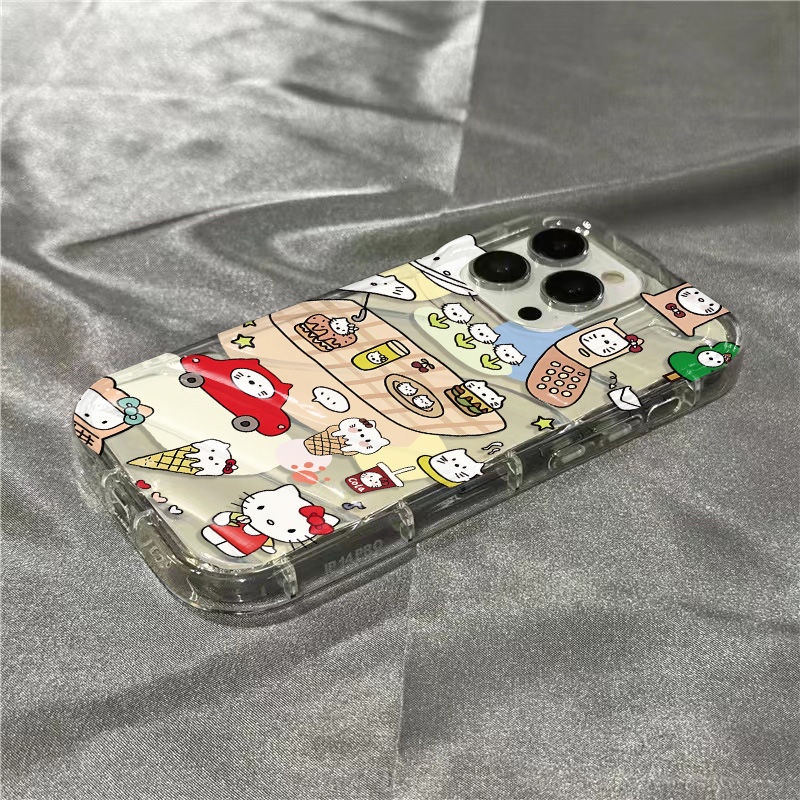 Ốp Điện Thoại Mềm Trong Suốt In Hình Mèo Hoạt Hình Dễ Thương Cho iPhone14promax 1312 / 11 7 / 8plus xr / sins N7V0