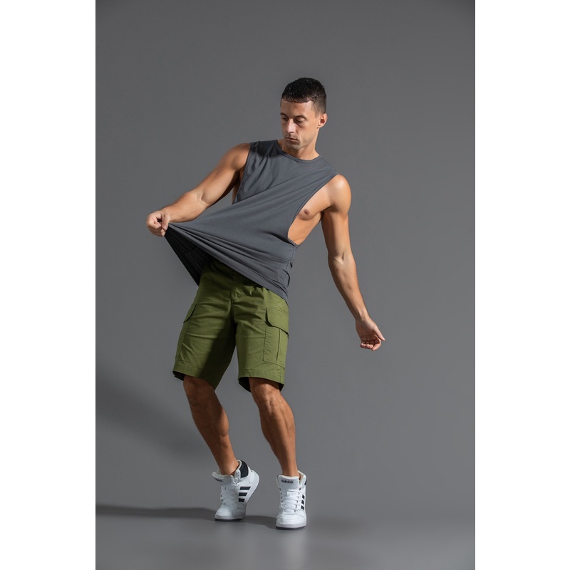 #SupercooL# Áo Thun Thể Thao Sát Nách Vải Cotton Thiết Kế Cỡ Lớn Thời Trang Cao Cấp Cho Nam