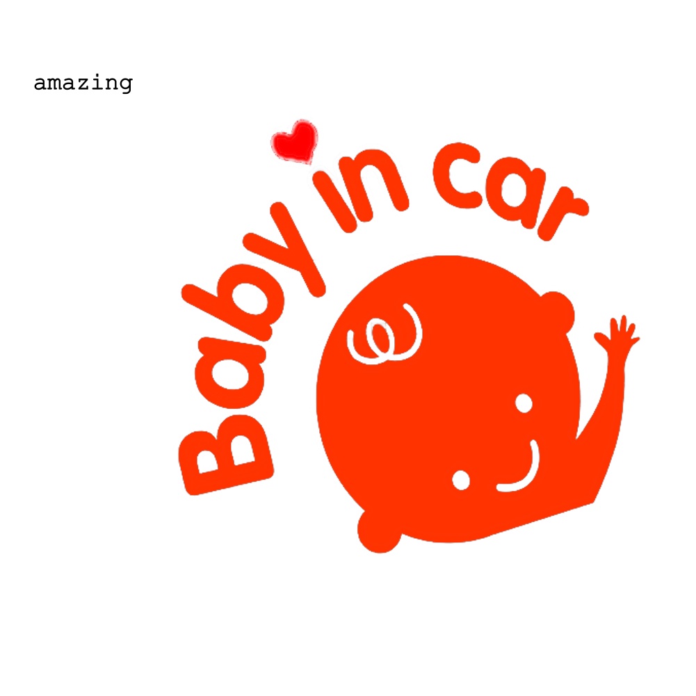 Đề Can Tự Dính Họa Tiết Baby in Car Thời Trang Trang Trí Cửa Sổ Xe Hơi