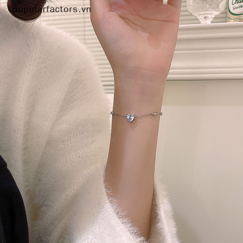 Vòng Tay Đính Đá Zircon Lấp Lánh Tùy Chỉnh Thời Trang Sang Trọng Cho Nữ