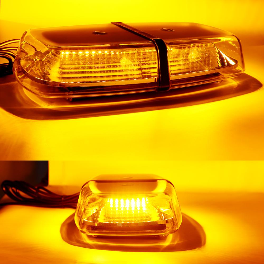 Đèn Led 12V 24V 72SMD Ánh Sáng Vàng Hổ Phách Gắn Nóc Xe Hơi / Xe Cứu Hộ Khẩn Cấp