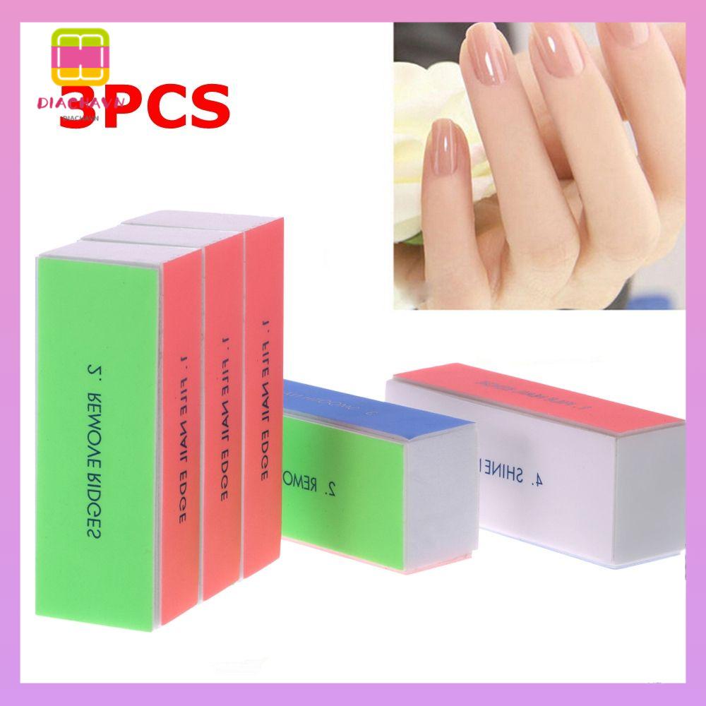 DIACHAVN Set 3 Đồ Dũa Móng Tay 4 Mặt Tẩy Da Chết