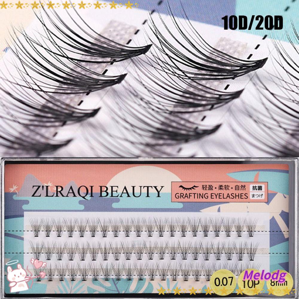 MELODG Set 60 Cụm Lông Mi Giả Dày 8~12MM Trang Điểm Tự Nhiên