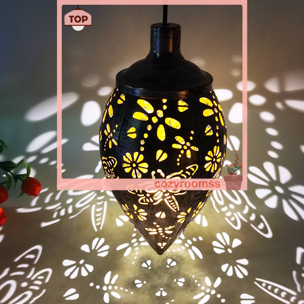 Lồng Đèn Treo Trang Trí Sân Vườn Bằng Sắt Sử Dụng Năng Lượng Mặt Trời Chống Thấm Nước