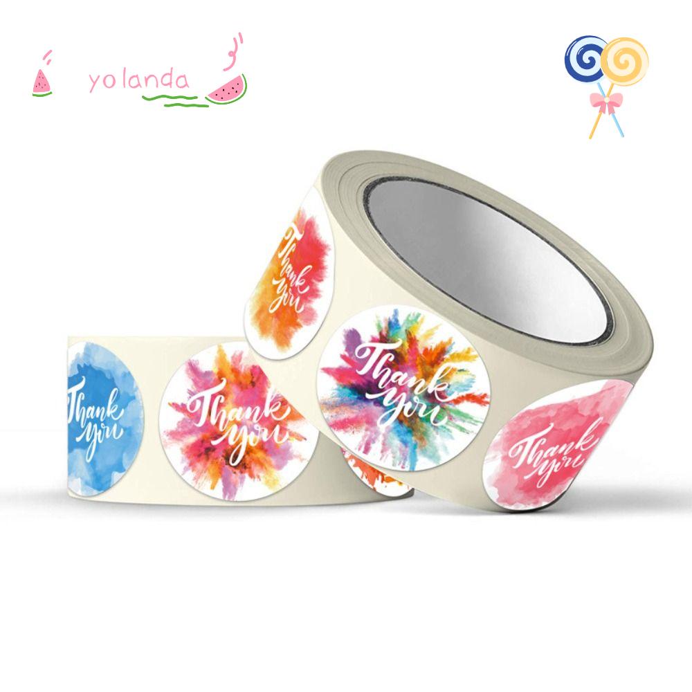 Cuộn 500 Miếng Dán 1 Inch Hình Tròn In Chữ Thank You Độc Đáo Cho Bé