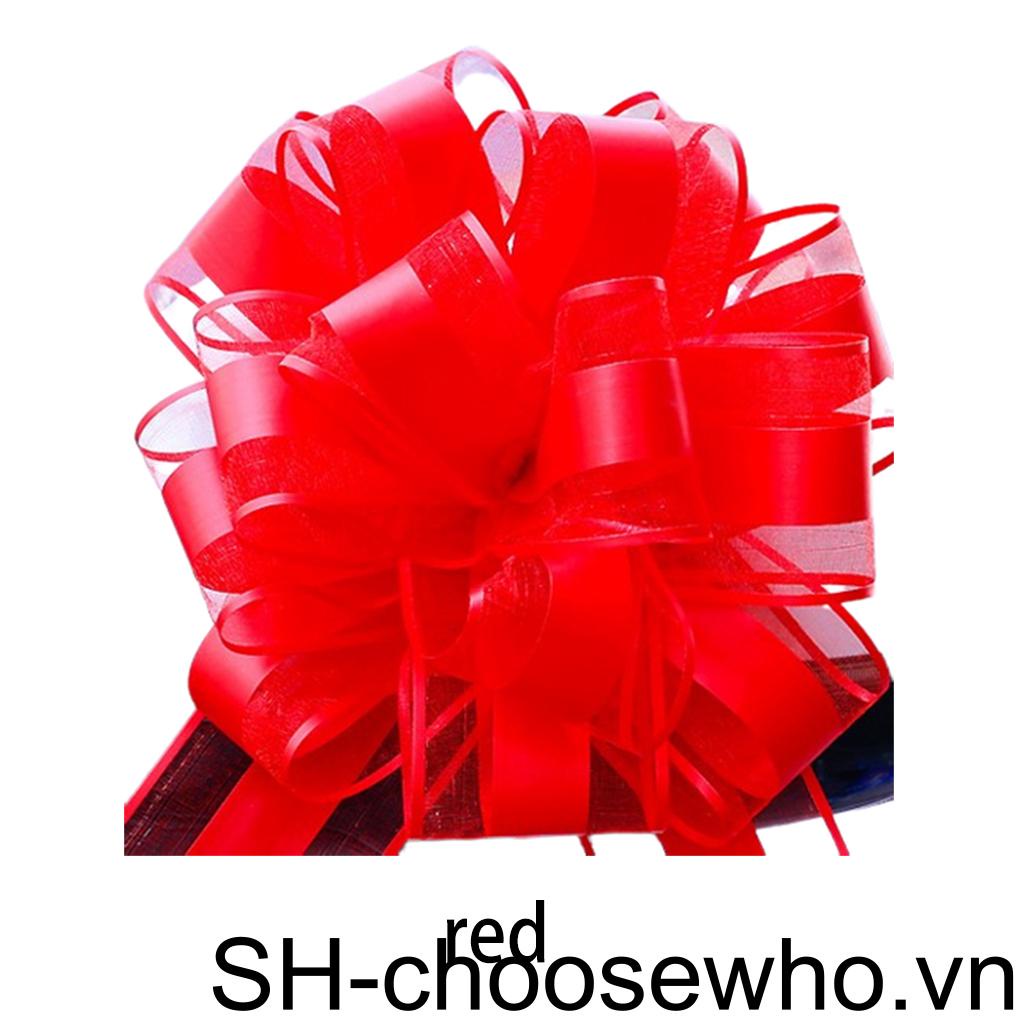 Hộp Đựng Hoa Trang Trí Thắt Nơ Ruy Băng Lớn Màu Đỏ Làm Quà Tặng Năm Mới / Đám Cưới / Xe Hơi