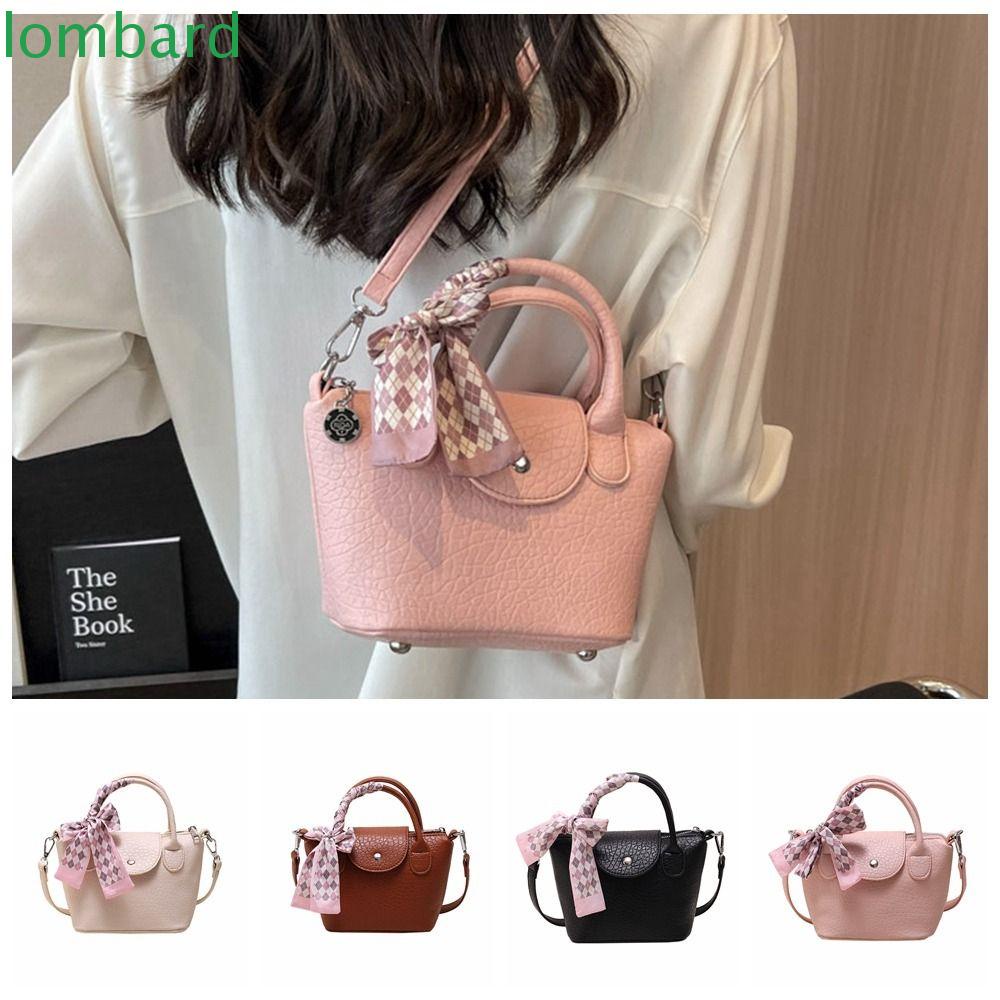 Lombard Túi Đeo Chéo Bằng Da Pu Phối Khăn Lụa Thời Trang Cho Nữ
