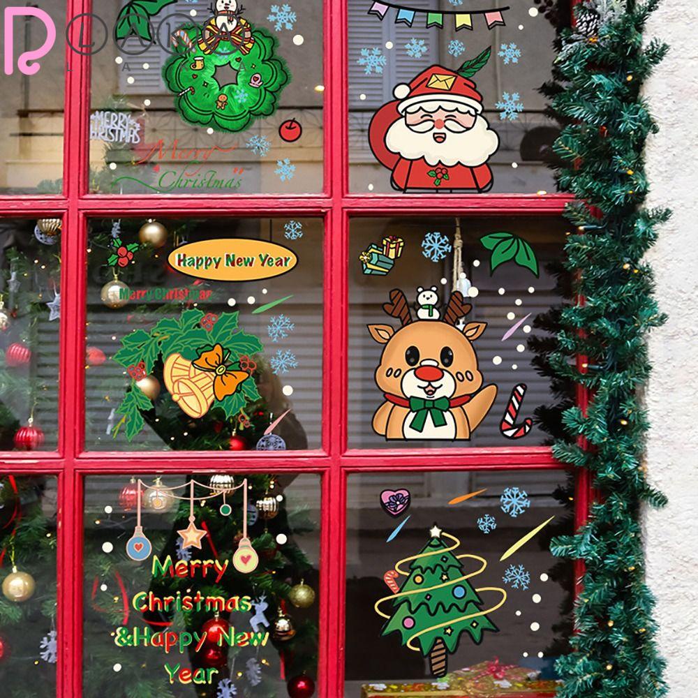 LAKAMIER Set 6 Miếng Dán Trang Trí Giáng Sinh Xinh Xắn Tiện Dụng