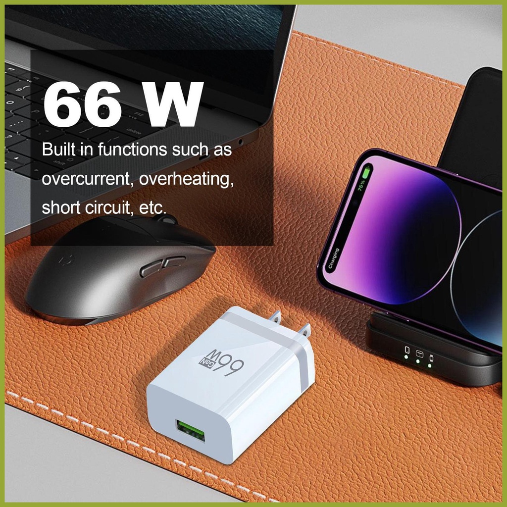 Phích Cắm Sạc Nhanh 66W Chuyên Dụng Cho Điện Thoại / Máy Tính Bảng / Laptop