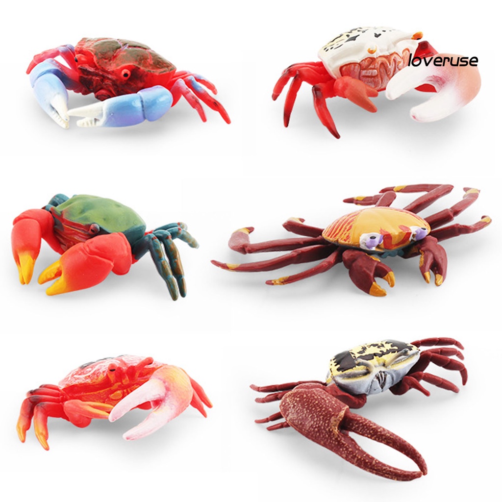 Mô Hình Đồ Chơi Chú Cua Biển Bằng PVC Trơn Trang Trí Bàn Làm Việc