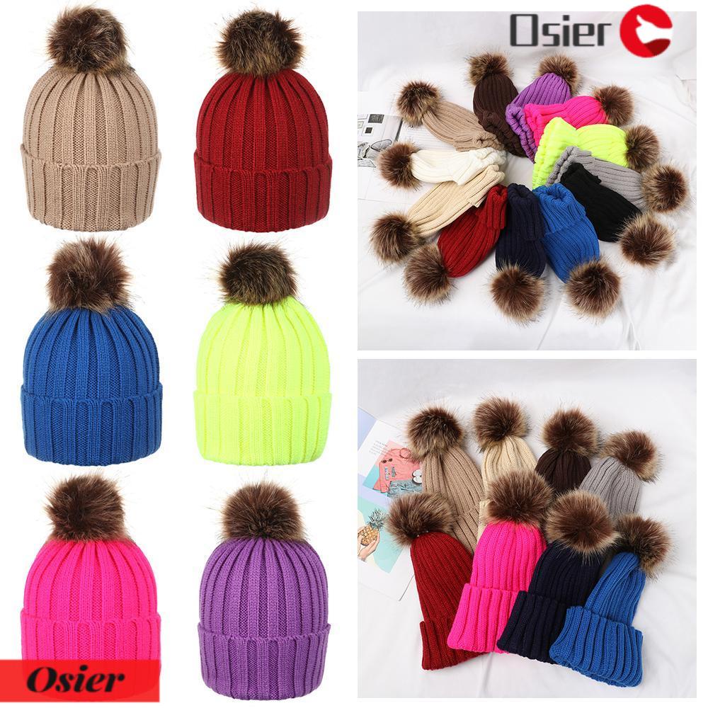 OSIER1 Mũ Dệt Kim Dày Dặn Giữ Ấm Mùa Đông Có Thể Tháo Rờ