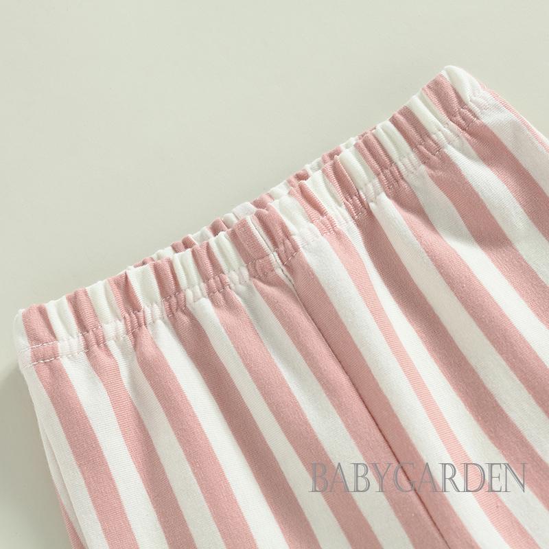 Quần Dài Ống Loe Lưng Thun Họa Tiết Kẻ Sọc Thời Trang Mùa Thu Cho Bé Gái / 6 Tháng-4 Tuổi