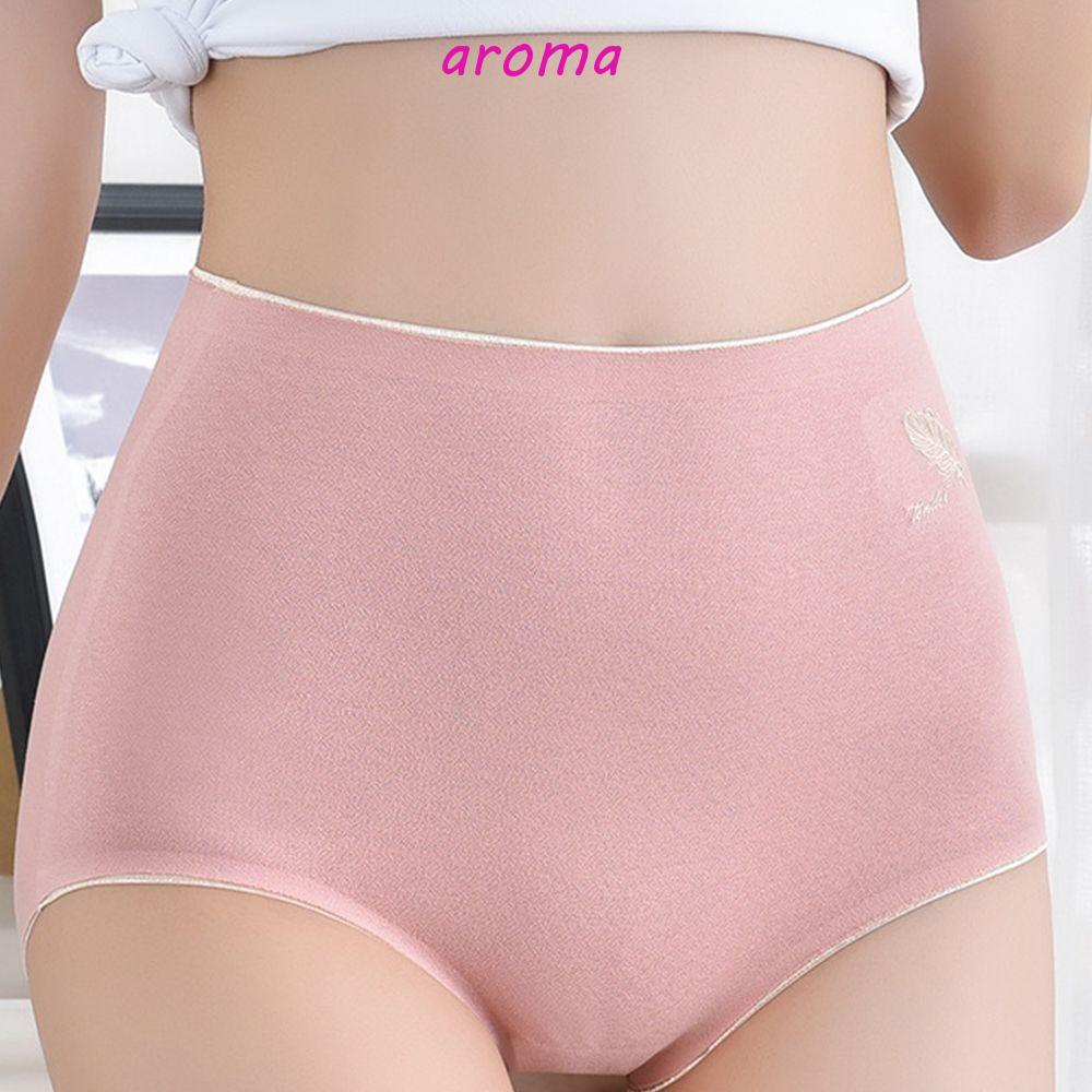 AROMA Quần Lót Cotton Lưng Cao Co Giãn Màu Sắc Ngọt Ngào Thời Trang Cho Nữ