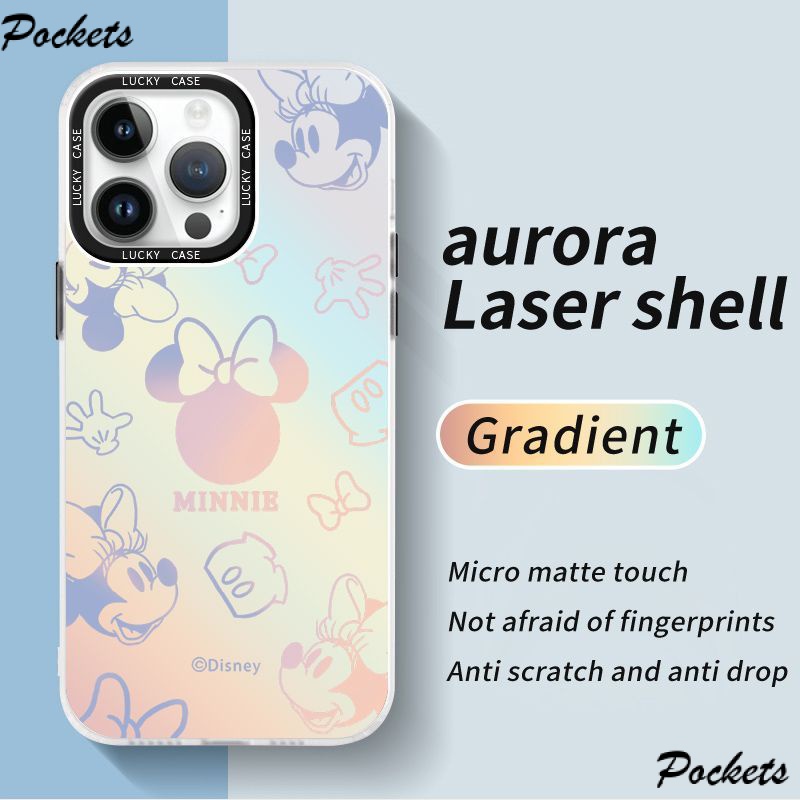 Ốp Điện Thoại Imd In Hình Minnie Màu Laser Hồng Xanh Dương Cho Iphone Xr12678Plus 1314I