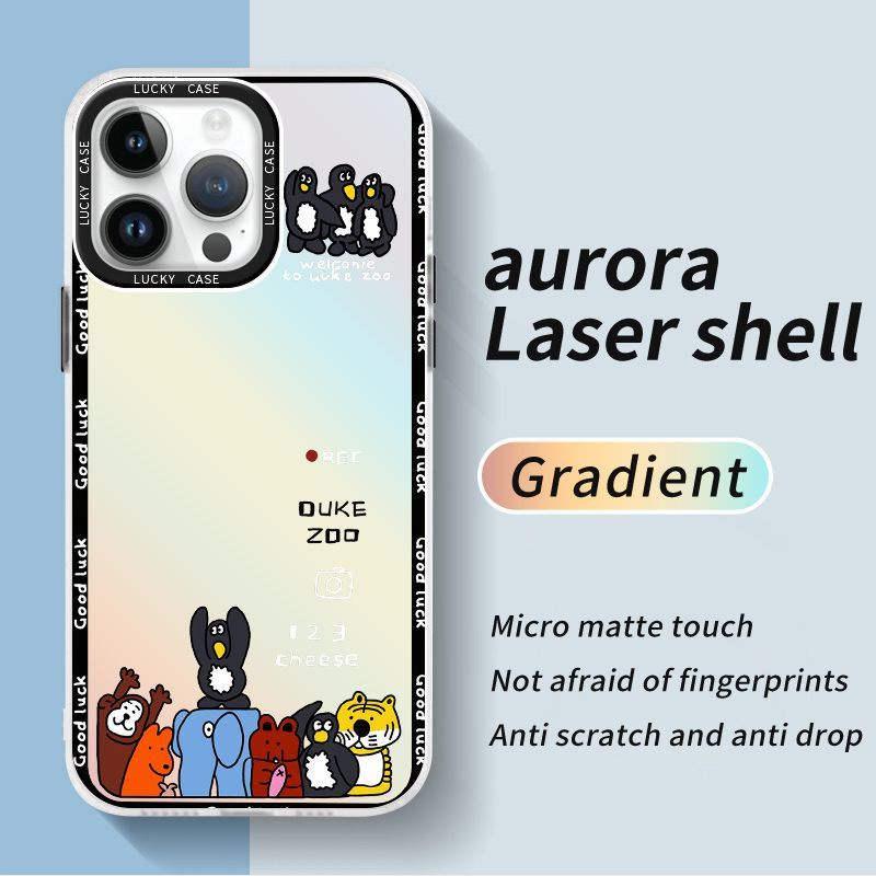 Ốp Điện Thoại Màu Laser Họa Tiết Chim Cánh Cụt Dễ Thương Cho Iphone Xr12678Plus promax 1314 405P