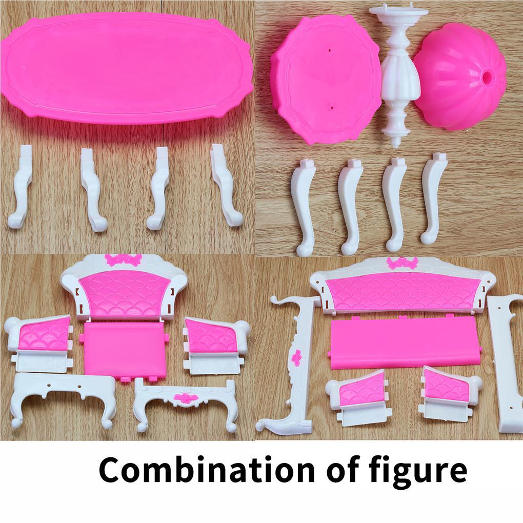 Bộ 6 Mô Hình Ghế Sofa Mini Bằng Nhựa Dùng Trang Trí Phòng Khách / Phòng Ngủ Phong Cách Vintage Châu Âu