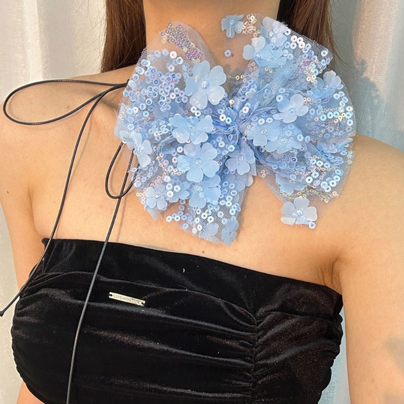 Vòng Cổ Choker Ren Hoa Thắt Nơ Đơn Giản Cho Nữ