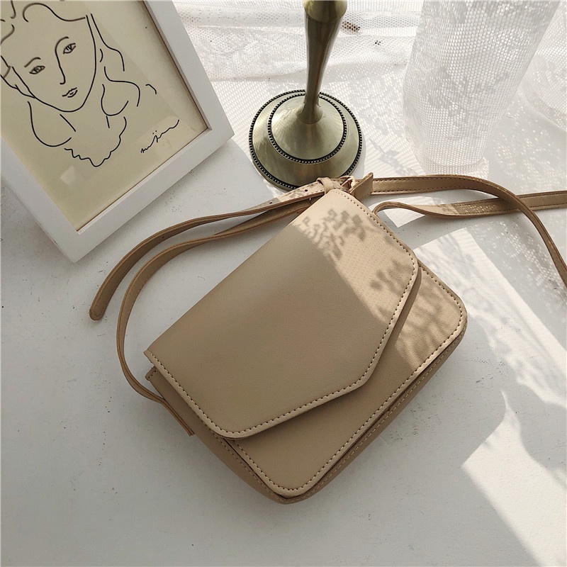 Túi Đeo Chéo Hình Vuông Nhỏ Đơn Giản Phong Cách Retro Hong Kong Cho Nữ