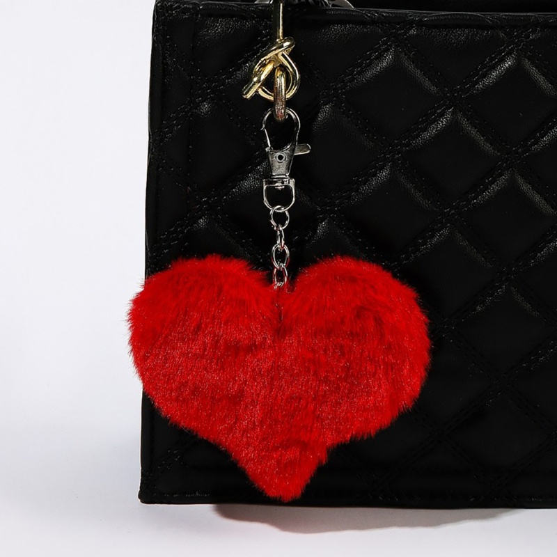 Móc Khóa Hình Trái Tim Nhồi Bông Mini Dễ Thương