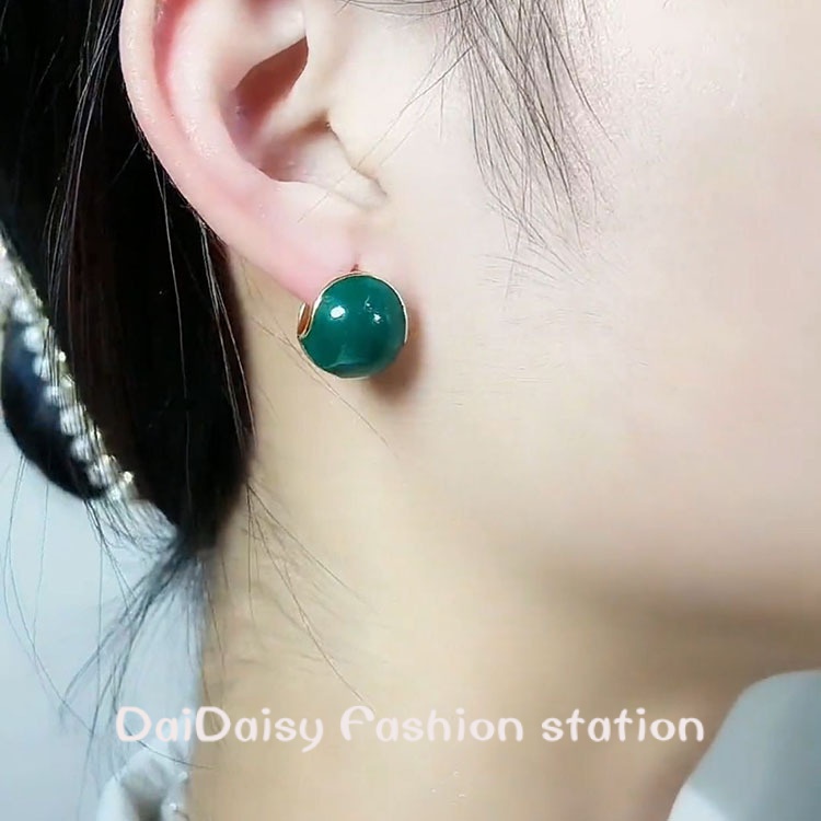 Daidaisy Daidaisy♥ Khuyên Tai Hình Hạt Đậu Acacia Cao Cấp Dễ Phối Đồ Hàng Ngày Sang Trọng Cho Nữ
