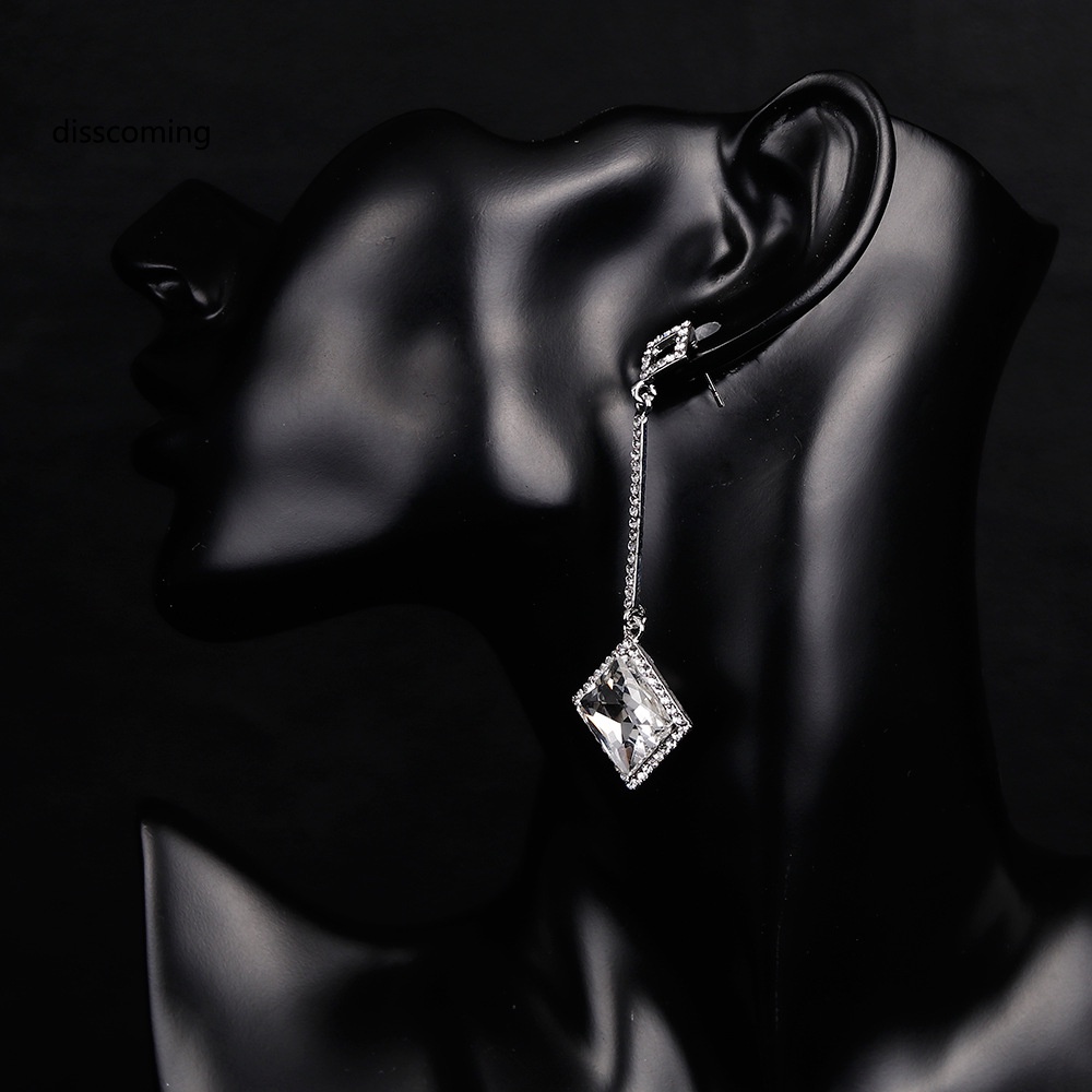 Đầm Nữ Kiểu Dáng Thời Trang Thanh Lịch| Bông Tai Dáng Dài Bằng Hợp Kim Đính Kim Cương Phong Cách Hàn Quốc