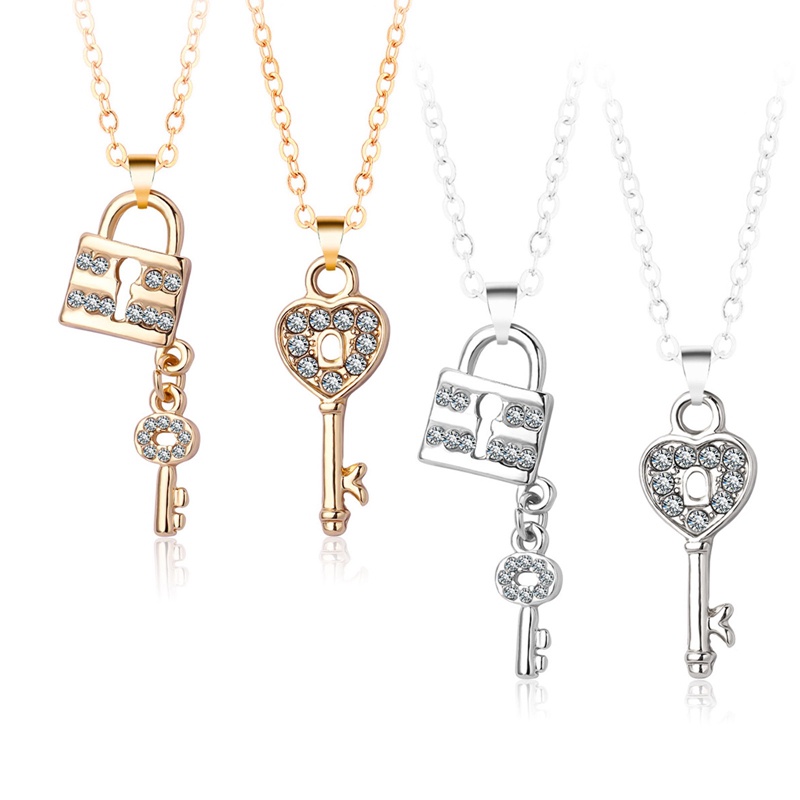 Ygt Set 2 Vòng Cổ Choker Hình Ổ Khóa Và Chìa Khóa Bằng Hợp Kim Màu Vàng Thời Trang Cho Cặp Đôi