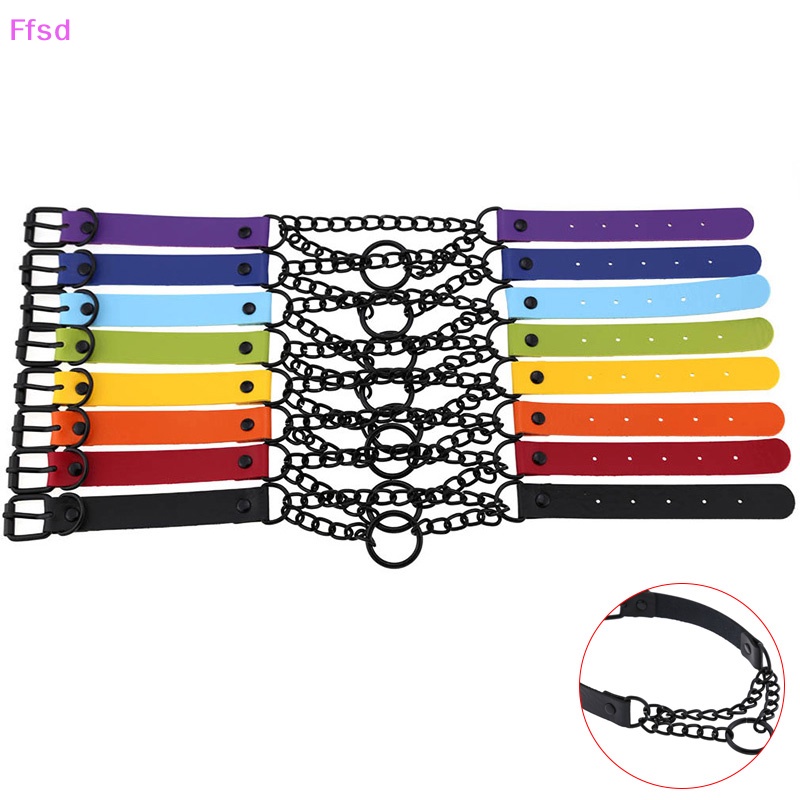 Vòng Cổ Choker Bằng Da Màu Đen Phong Cách Gothic Punk