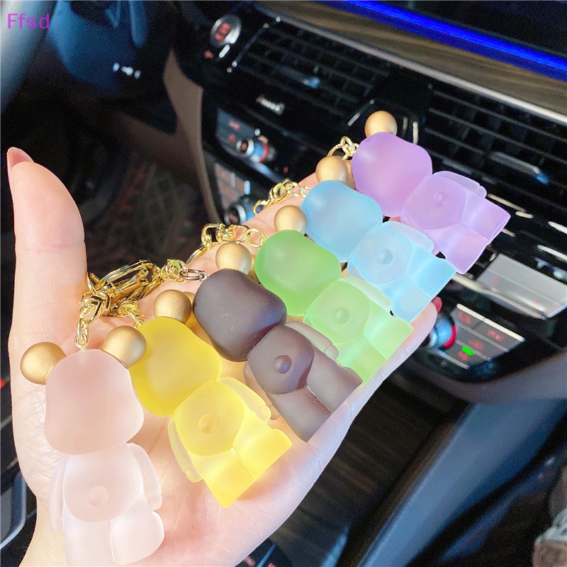 Móc Khóa Xe Hơi / Móc Chìa Khóa Hình Gấu Thắt Nơ Trong Suốt Đáng Yêu Hợp Thời Trang Cho Nữ {Ffsd}