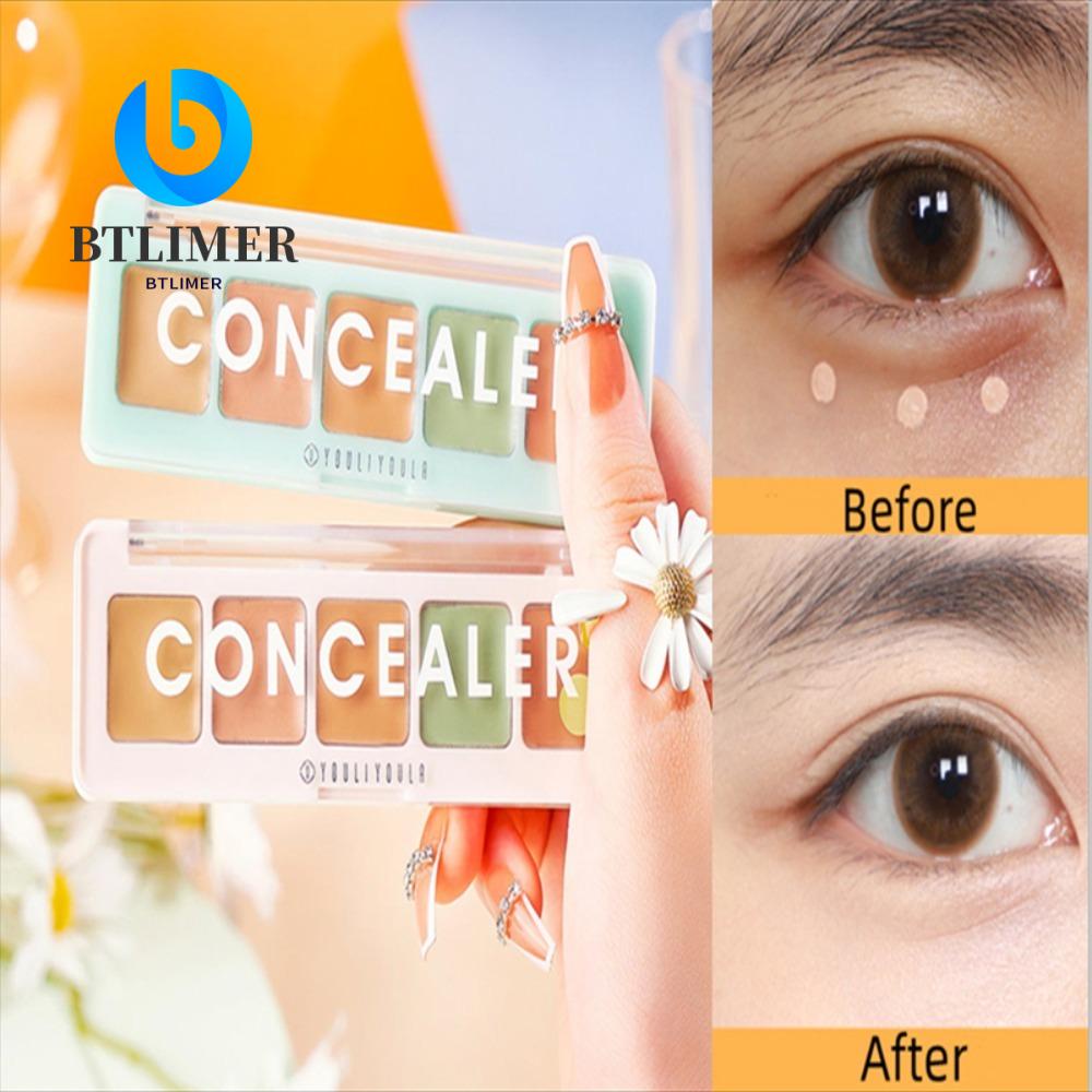 BTLIMER Kem Che Khuyết Điểm 5 Màu Sắc Tùy Chọn Làm Sáng Da Chống Thấm Nước Lâu Trôi Che Phủ Quầng Thâm