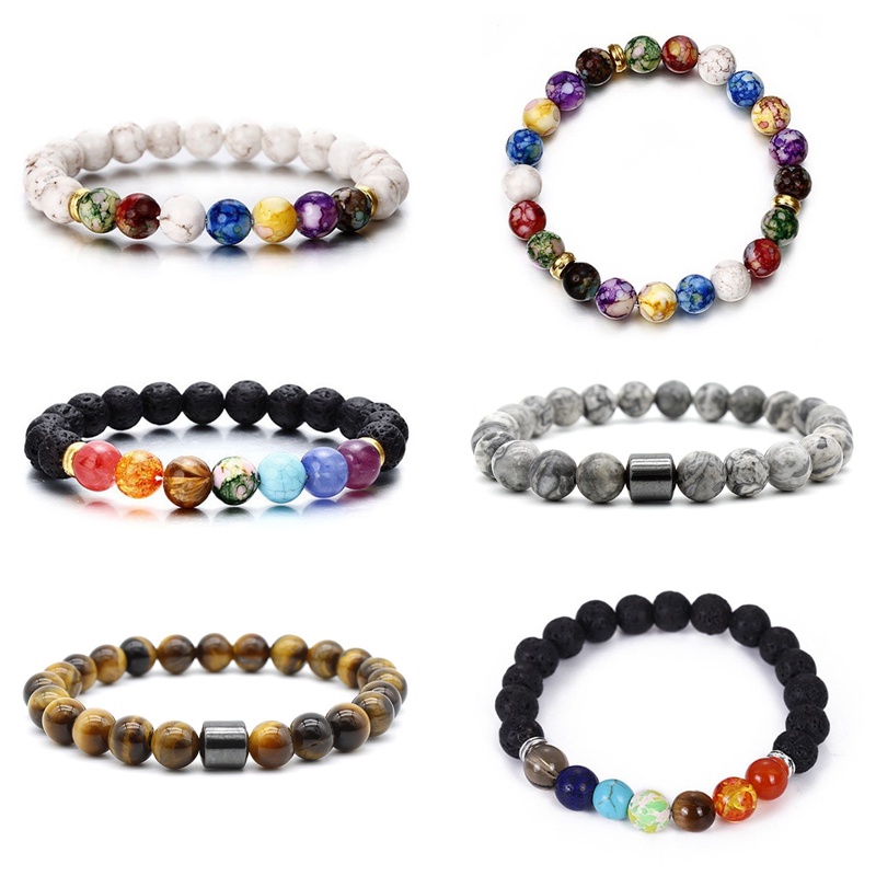 Ygt Vòng Tay Dây Bện Phối Đá Tự Nhiên Giúp Chăm Sóc Sức Khỏe Dành Cho Cặp Đôi