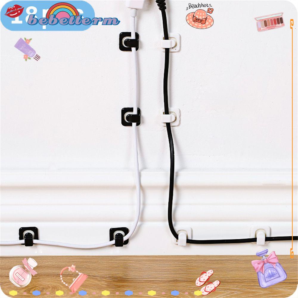 BEBETTERM Bộ 18 Giá Đỡ Cố Định Dây Điện Gắn Tường