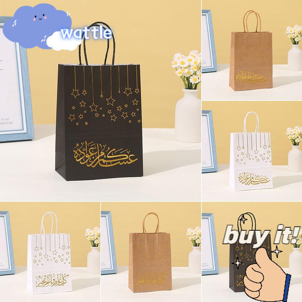 WATTLE Set 12 Túi Giấy Đựng Kẹo DIY Họa Tiết Eid Mubarak