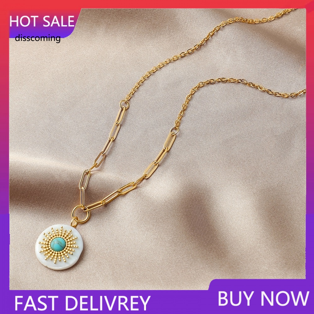 Đầm Nữ Kiểu Dáng Thời Trang Thanh Lịch| Vòng cổ HìNh Vỏ ỐC ĐíNh Đá BằNg ThéP Không Gỉ