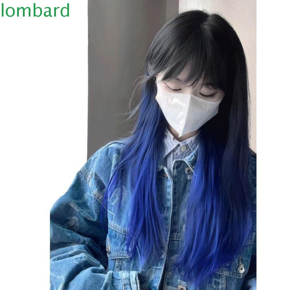 LOMBARD Tóc Mái Giả Thẳng Dài Vô Hình Bằng Sợi Tổng Hợp Chịu Nhiệt Thoáng Khí Chất Lượng Cao Cho Nữ