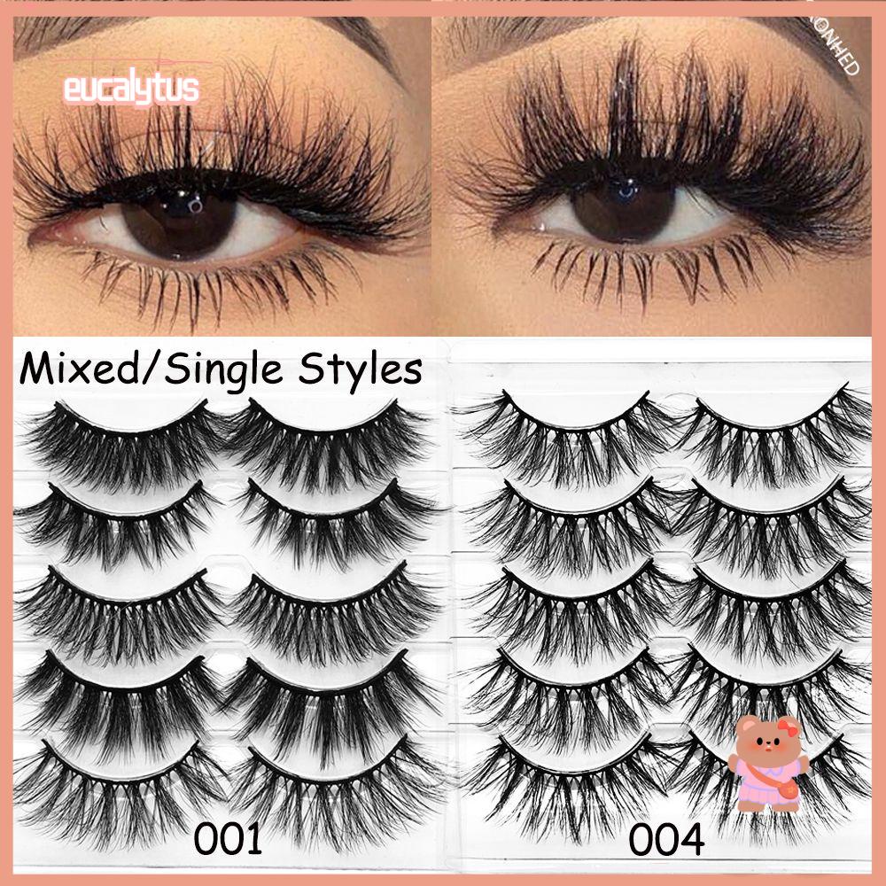 EUTUS Bộ 5 Cặp Lông Mi Giả Hiệu Ứng 3D Dài Tự Nhiên SKONHED