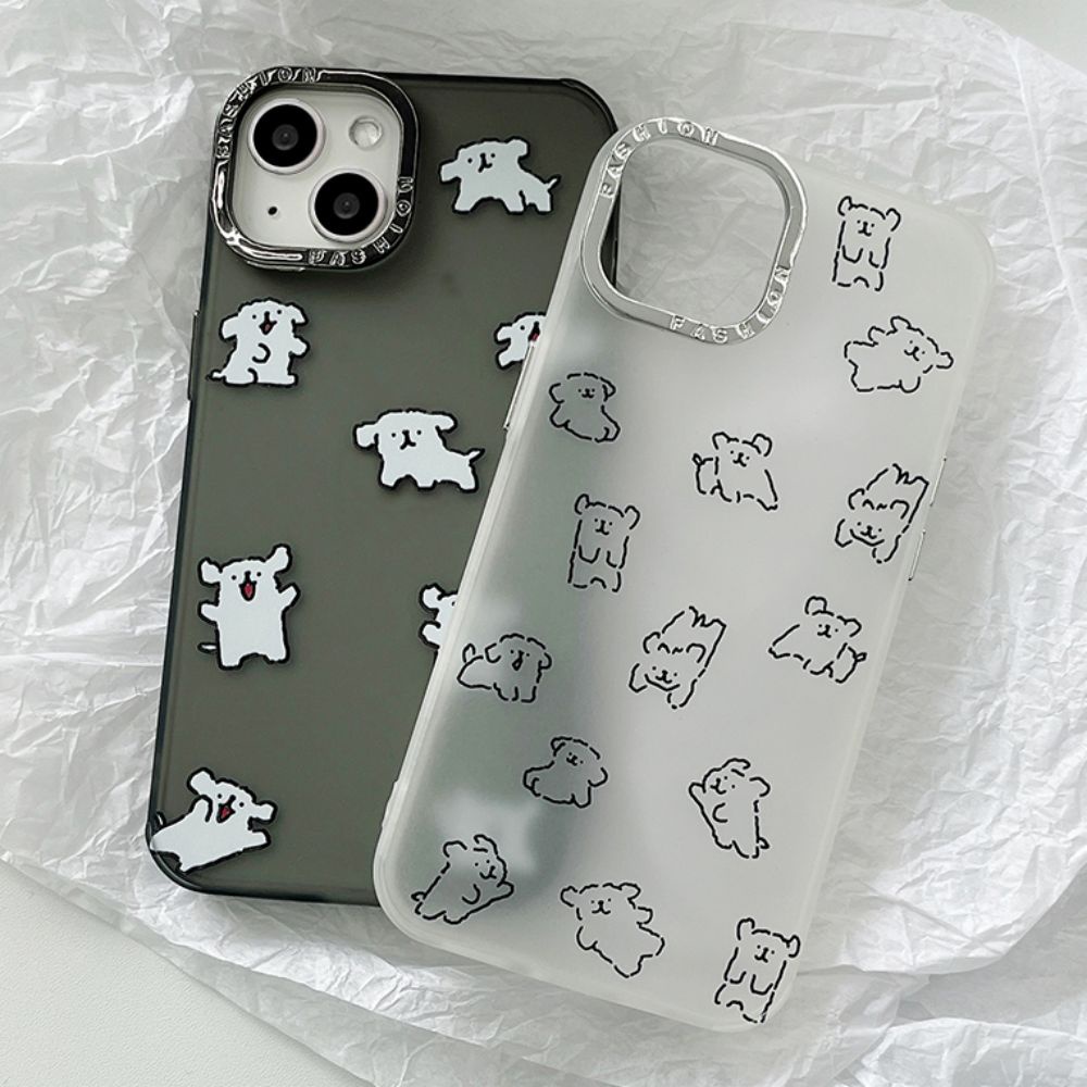 Ốp Điện Thoại TPU Dẻo Mạ Điện In Hình Chú Chó Đáng Yêu Thời Trang Cho iPhone 14 13 12 11 Pro Max X XR 8 7 Plus
