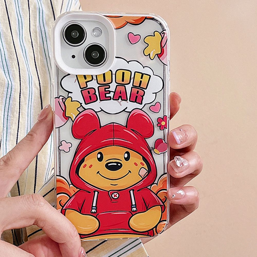 Ốp Điện Thoại TPU Mềm Chống Sốc In Hình Gấu Pooh Thời Trang 3 Trong 1 Cho iPhone 14 13 12 11 Pro Max X XR 8 7 Plus