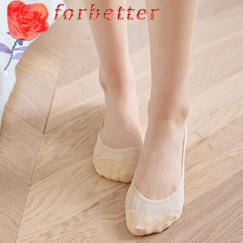 FORBETTER Vớ Thuyền Bằng Silicone Lụa Lạnh Vô Hình Thấm Hút Mồ Hôi Thoáng Khí Chống Ma Sát Cho Nữ