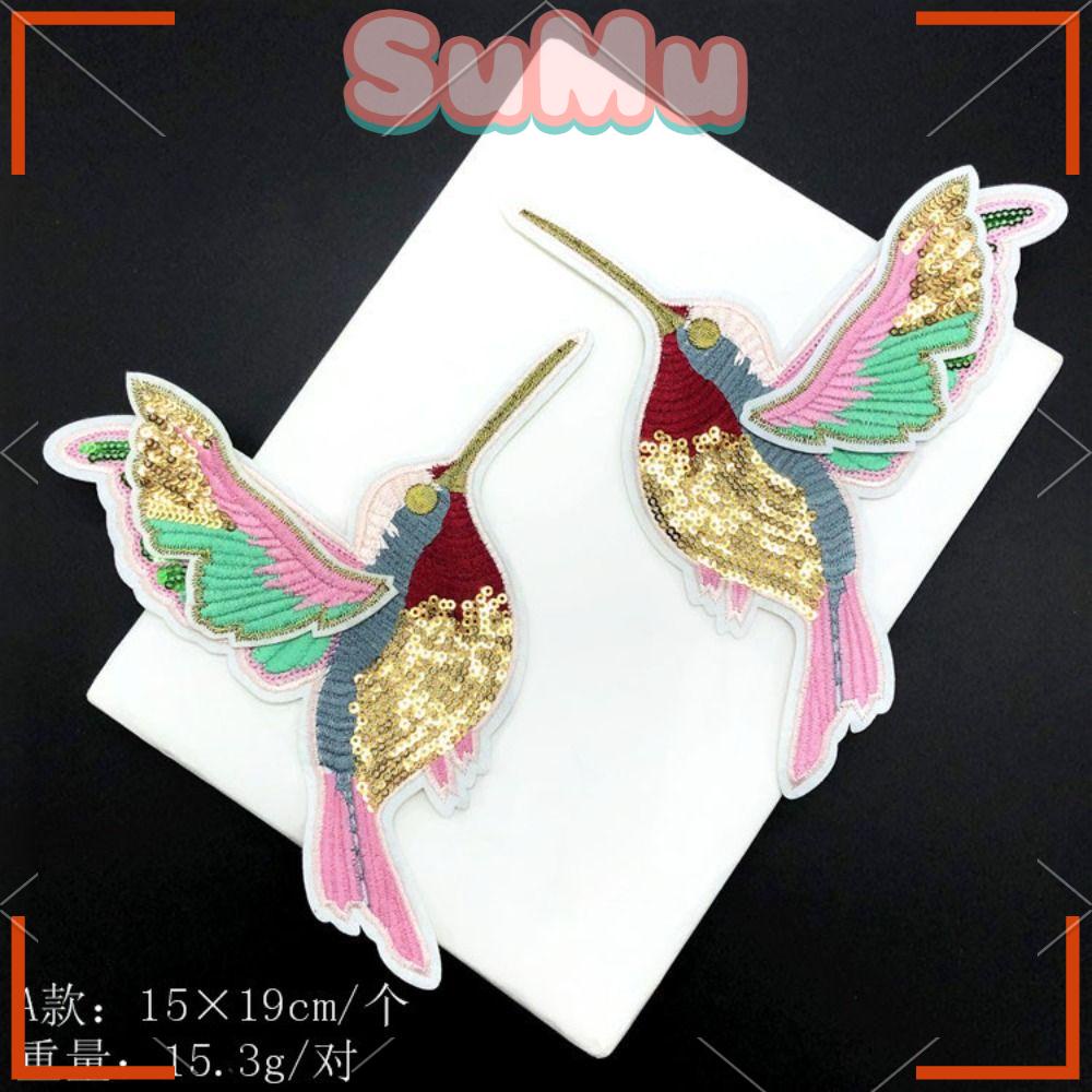 SUMU 1 Cặp Sticker Ủi Thêu Hoạ Tiết Tinh Tế Mới